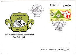 EGS30654 Egypt 1992 Illustrated FDC 20th Arab Scout Jamboree - Briefe U. Dokumente