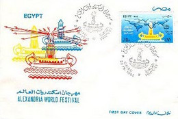 EGS30666 Egypt 1992 Illustrated FDC Alexandria World Festival - Covers & Documents