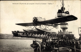 CPA Lancement D'hydravion Par Catapulte A Bord Du Croiseur Suffren - Autres & Non Classés