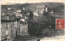 CPA-Carte Postale France Largentière  Pont Des Récollets Château Ecole Supérieure 1908 VM55855 - Largentiere