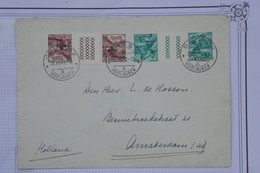 BE5 HELVETIA  LETTRE CENSUREE  1942  DAVOS A AMSTERDAM HOLLAND  +FLUGPOST+BANDE DE TP + +AFFRANCH. PLAISANT - Autres & Non Classés