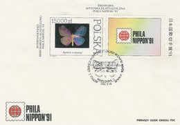 Poland FDC.block.101: Phila Nippon 91 Butterfliy - FDC