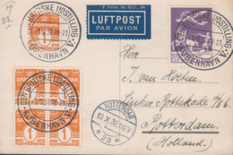 1932. DANMARK. Air Mail. 15 øre Lilac Together With 4-block And Single 1 øre Wavyline On Post... (Michel 144) - JF432310 - Airmail