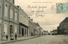 Conlie * Grande Rue Et Halle * Villageois - Conlie