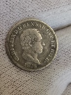 50 CENTESIMI ARGENT 1828 L SARDAIGNE / SILVER (Un Plat Sur La Tranche Côté Revers) - Otros & Sin Clasificación