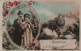 CPA Souvenir D'Autremencourt - Carte Multivues Train - Circé - 1910 Envoyé En Autriche - Souvenir De...