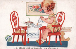 CPA Illustrateur Agnes Richardson - Ta Place Est Préparée - Tea Time - Edit J Salmon LTD - Carte Anglaise - Autres & Non Classés