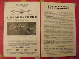 L'hydrosphère, Appareil De Sport Nautique Et De Sauvetage. Capitaine Flourens. Vers 1936 - Materiaal En Toebehoren