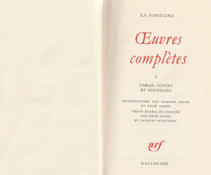 NRF LA PLEIADE - La Fontaine - FABLES, CONTES Et NOUVELLES - Gallimard 1983 - état Neuf - Auteurs Français
