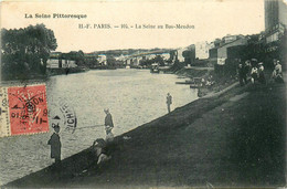 Meudon * La Seine Au Bas Meudon * Paris * Pêche à La Ligne Pêcheurs - Meudon