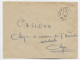 ALGERIE LETTRE FRANCHISE C. HEX LA BARAQUE 27.4.1961 MEDEA POUR ALGER - Cartas