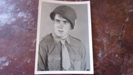 PHOTO MILITAIRE SOLDAT AMERICAIN WWII CASQUE - War, Military