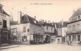 CPA France - Semur - Place De La Liberté - Café Du Commerce - Animée - Syndicat D Initiative - Vélo - Oblitérée 1919 - Semur