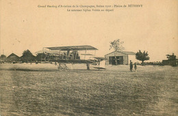 MARNE BETHENY  Grand Meeting D'Aviation De La Champagne Reims 1910 ( Vignette Au Dos ) - Bétheny