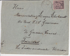 1897 - BUREAU FRANCAIS En EGYPTE - SAGE Sur ENVELOPPE De PORT-SAÏD => SMS "GNEISENAU" à TRINIDAD !! DESTINATION RARE !! - 1876-1898 Sage (Type II)