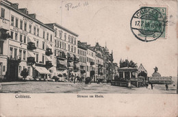 Delcampe - CPA Coblenz - Koblenz - Strasse Am Rhein - 1908 - Hotel Du Géant - Hotel De L'ancre - Koblenz