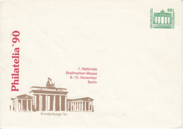 D PU 17/2  Philatelia`90 - 1. Nationale Briefmarken-Messe 8.-10. November Berlin - Brandenburger Tor - Buste Private - Nuovi