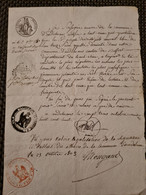 Papier Timbre ANDELANS 1808 Certificat Bonne Conduite De JOSEPH DEVEILLE - Covers & Documents