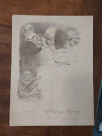 Menu (vierge) Offert CHAMPAGNE HENRIOT  (illustrateur  LEANDRE) "le Baptème" (CAT4358) - Menus