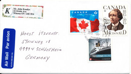 Canada Cover Sent Air Mail To Germany 13-4-2015 Topic Stamps - Cartas