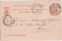 1886 - LUXEMBOURG - CP ENTIER => MONS (BELGIQUE) - Postwaardestukken