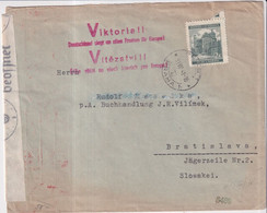 1941 - BÖHMEN UND MÄHREN - MARQUE  PROPAGANDE De GUERRE VIKTORIA !! Sur ENVELOPPE CENSUREE De PRAGUE => BRATISLAVA - Brieven En Documenten
