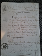 Papier Timbre LUTRANS VALDIEU LUTRAN 1808 Certificat BONNE CONDUITE DE Denis BLONDEZ - Covers & Documents