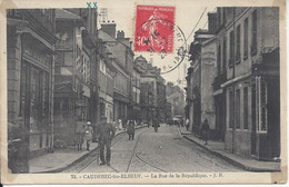 Delcampe - CPA  France   Seine Maritime Caudebec Lès Elbeuf  La Rue De La République  1928 - Caudebec-lès-Elbeuf