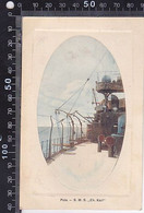 CPA HISTORY, WW1, SMS PRINCE KARL WARSHIP AT PULA, CENSORED WW1 - Histoire