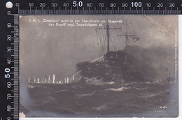 CPA HISTORY, WW1, SMS WESTFALEN WARSHIP LAUNCHING TORPEDOES, CENSORED WW1 - Histoire