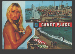 Delcampe - Canet Plage - La Plage - Pin Up - Canet Plage