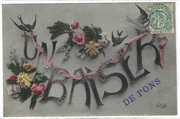 Delcampe - PONS (17) - Carte Fantaisie - Un Baiser De Pons - Ed. E. L. D. - Pons