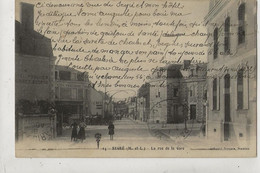 Delcampe - Segré (49) : La Rue De La Gare Prise Au Niveau Du Café Pasquier En 1915 (animé) ETAT PF. - Segre