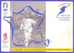 Delcampe - Carte Postale 73. Albertville  Jeux Olympiques  Parcours De La Flamme   Très Beau Plan - Albertville