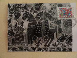 Delcampe - CARTE MAXIMUM CARD BRODERIE GRECQUE GRECE - Textil