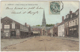 Delcampe - AUFFAY  RUE ET PLACE DE L'HOTEL DE VILLE - Auffay