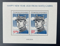 Czechoslovakia 2019 2020 - RRR Block Bloc S/S Vignette Cinderella 0 € + 0Kcs " Milan Rastislav Štefánik " Matej Gabris - Errors, Freaks & Oddities (EFO)