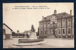 Delcampe - F7 - Pacy-sur-Eure - Place De L'Hôtel-de-Ville Et Statue Du Docteur Isambard, Député Et Maire De Pacy - Pacy-sur-Eure