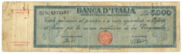 5000 LIRE FALSO D'EPOCA TITOLO PROVVISORIO MEDUSA REPUBBLICA 22/11/1949 MB+ - [ 8] Fictifs & Specimens