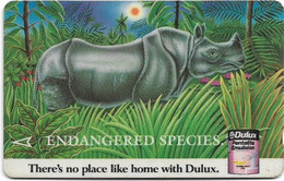 Singapore - Privates Dulux Endangered Species - Rhino - 2SICC, 53.000ex, Used - Singapore