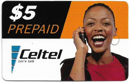 Zambia - Celtel - Lady With Red T-Shirt (Reverse 1), GSM Refill 5$, Used - Zambie