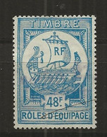 FISCAUX  ROLES D'EQUIPAGES N°11 48F   Bleu Pâle Cote 100€. - Otros & Sin Clasificación