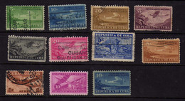 Delcampe - Cuba  (1931-54)   - P A Avion Paysages - Obliteres - Luftpost