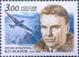 Russia 2004 100th Of The Pilot Chkalov Stamp Mint - Vuelos Polares