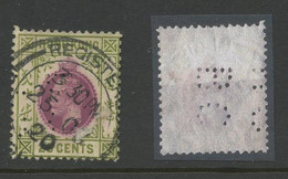 HONG KONG PERFINS - 20c Stamp With Perfin Of Hong Kong / Shanghai Bank - Other & Unclassified