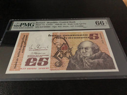 Delcampe - Ireland 5 Pounds 1989 P71e Graded 66 EPQ By PMG - Irlande