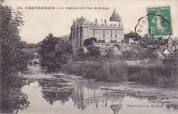 Delcampe - CPA 28 @ CHATEAUDUN - Le Château Et Le Pont St Médard - Chateaudun