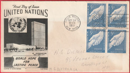 FDC - Enveloppe - Nations Unies - (New-York) (1951) - World Hope For Lasting Peace - Storia Postale