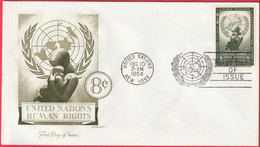 FDC - Enveloppe - Nations Unies - (New-York) (1954) - Droits De L'Homme - Covers & Documents