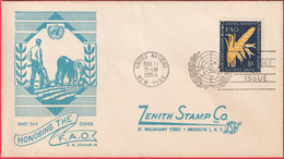 FDC - Enveloppe - Nations Unies - (New-York) (1954) - Honoring The F. A. O. (2) - Cartas
